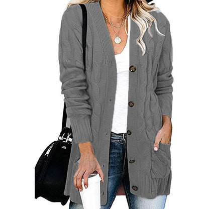 Gilet en tricot tressé avec poches