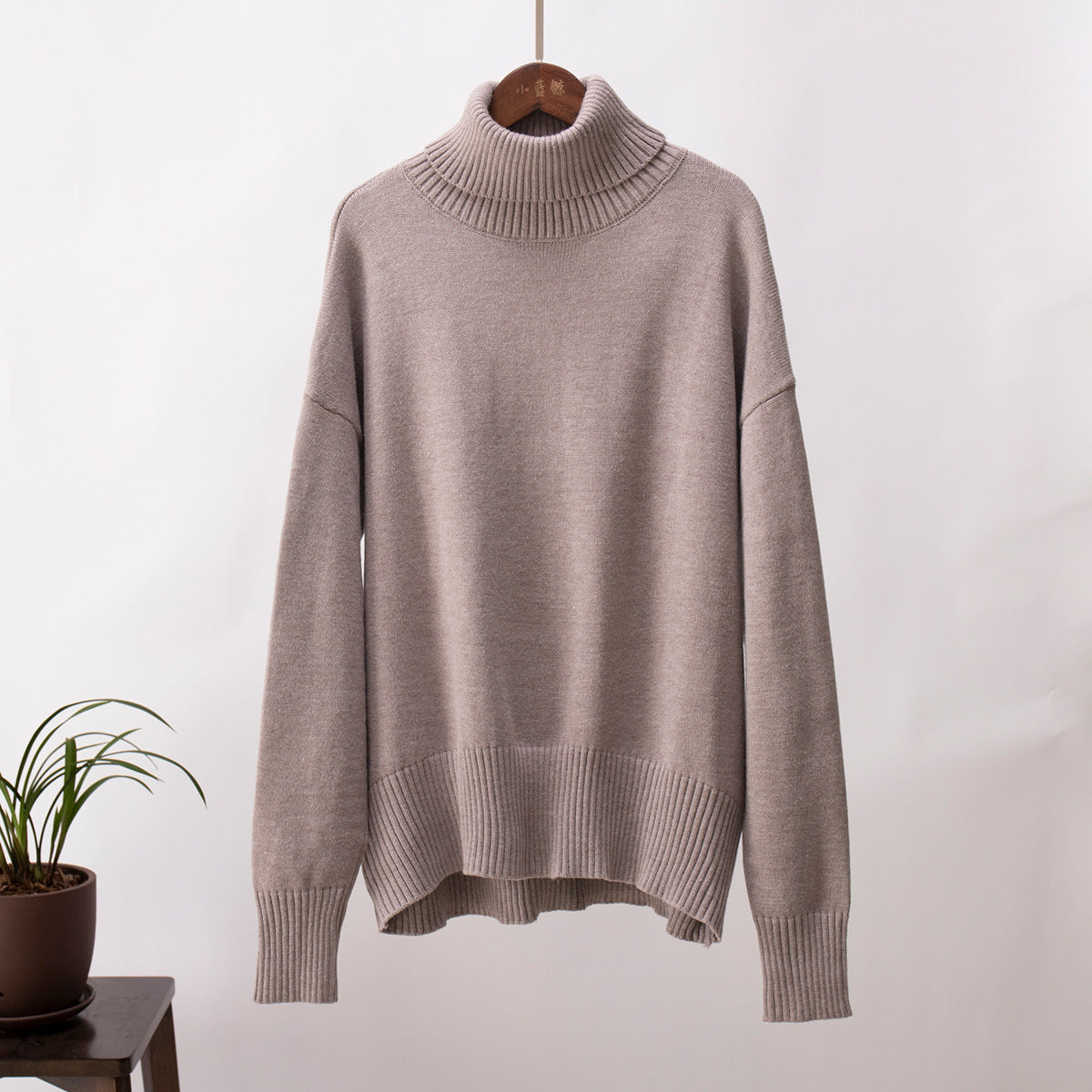 Pull-over tricoté pour femme Confortable Chaud Bord-côtes