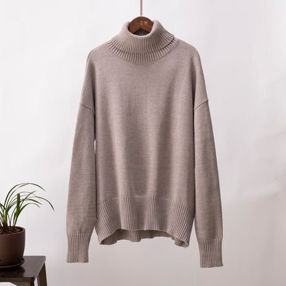 Pull-over tricoté pour femme Confortable Chaud Bord-côtes