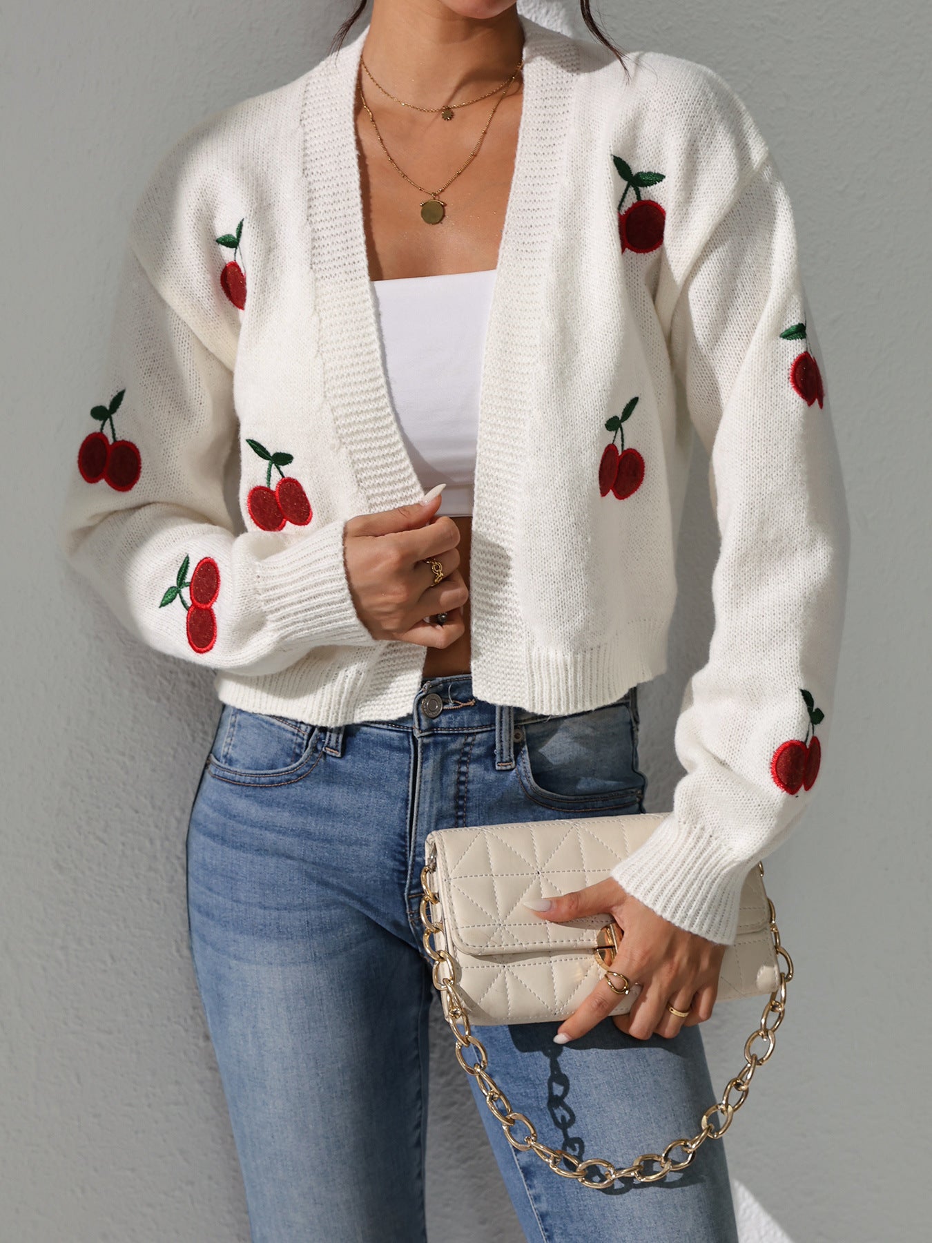 Gilet Tricoté Femme Été Fruité Tendance