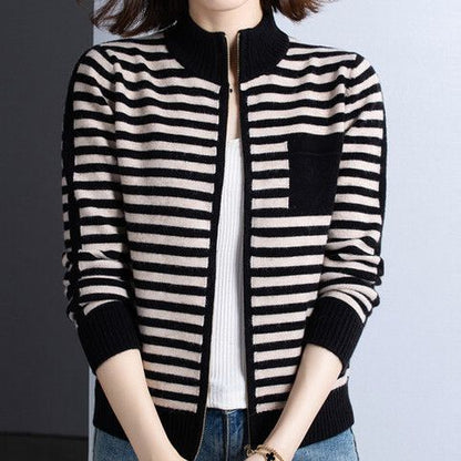 Gilet femme Col montant Fermeture éclair Veste d'extérieur élégante