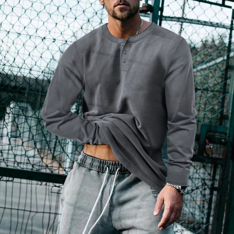 T-shirt homme manches longues classique doux coton