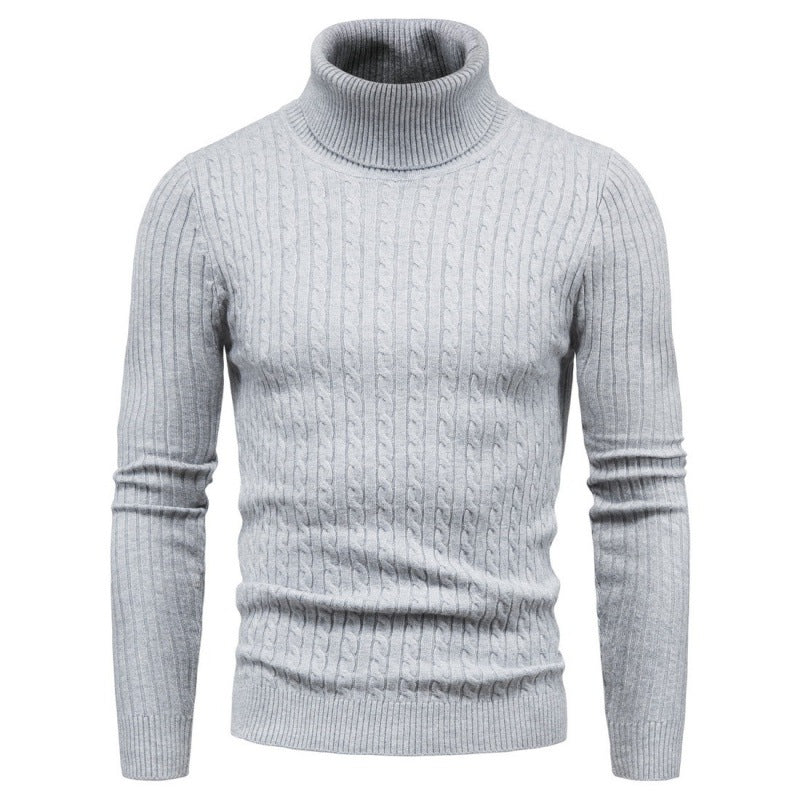 Pull Homme Col Roulé Torsades Mode Élégante
