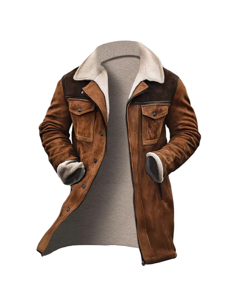 Blouson en cuir pour homme, doublure teddy, élégant et moderne