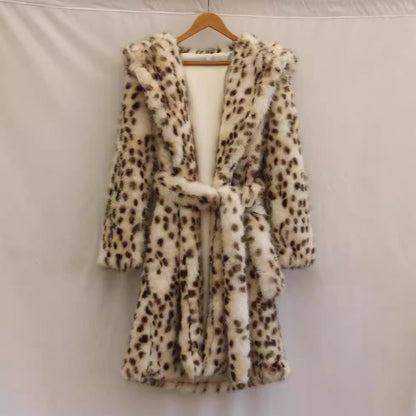 Peignoir doux en peluche façon fourrure pour femme