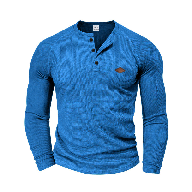 T-shirt à manches longues structuré pour homme au design moderne avec boutons