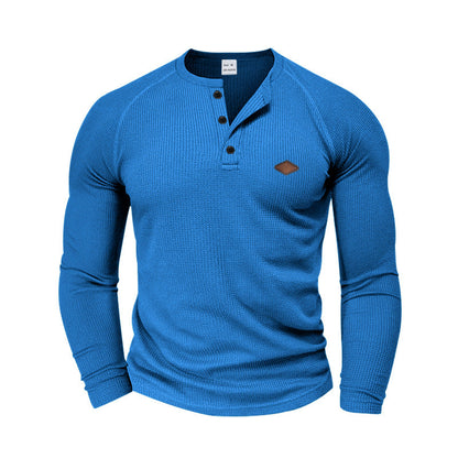 T-shirt à manches longues structuré pour homme au design moderne avec boutons