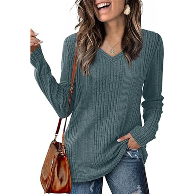 Pull pour femme, en tricot, col en V