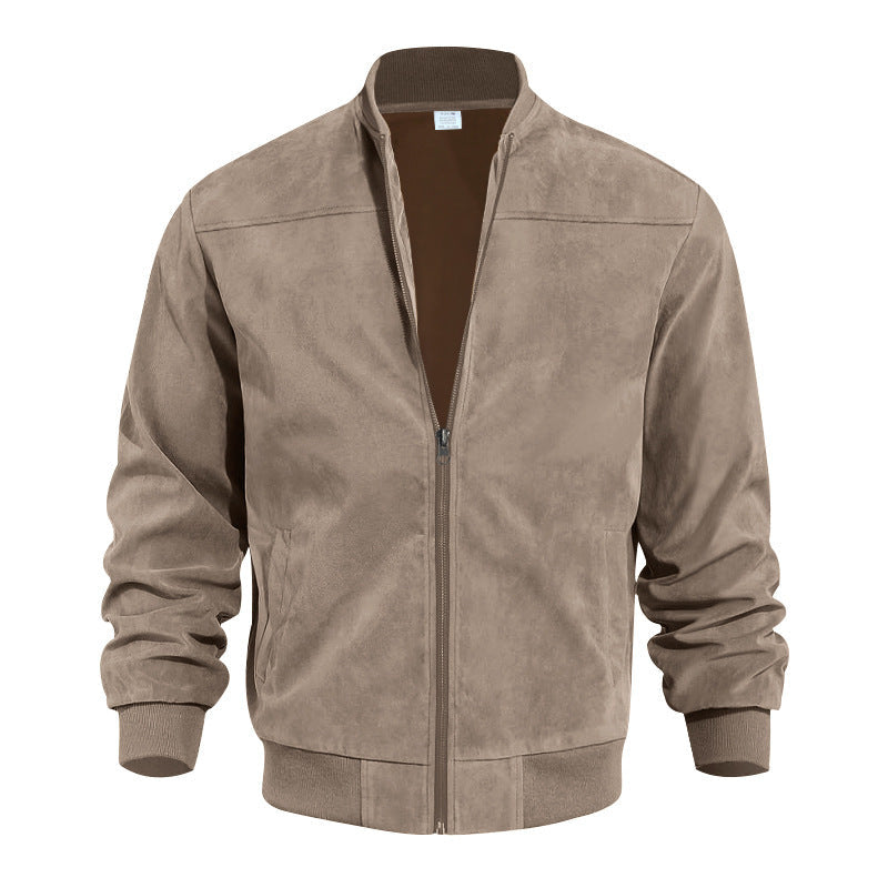 Blouson en cuir homme style aviateur sportif élastique