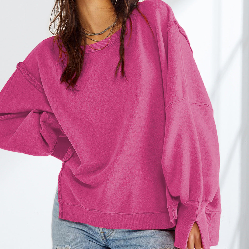 Pull Oversize Femme Confortable Décontracté Manches Larges
