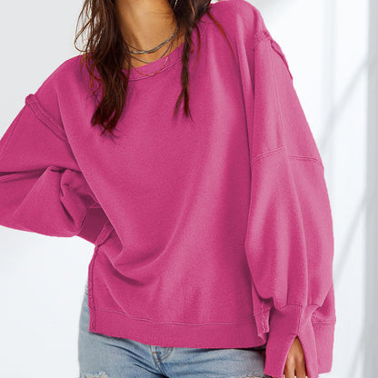 Pull Oversize Femme Confortable Décontracté Manches Larges