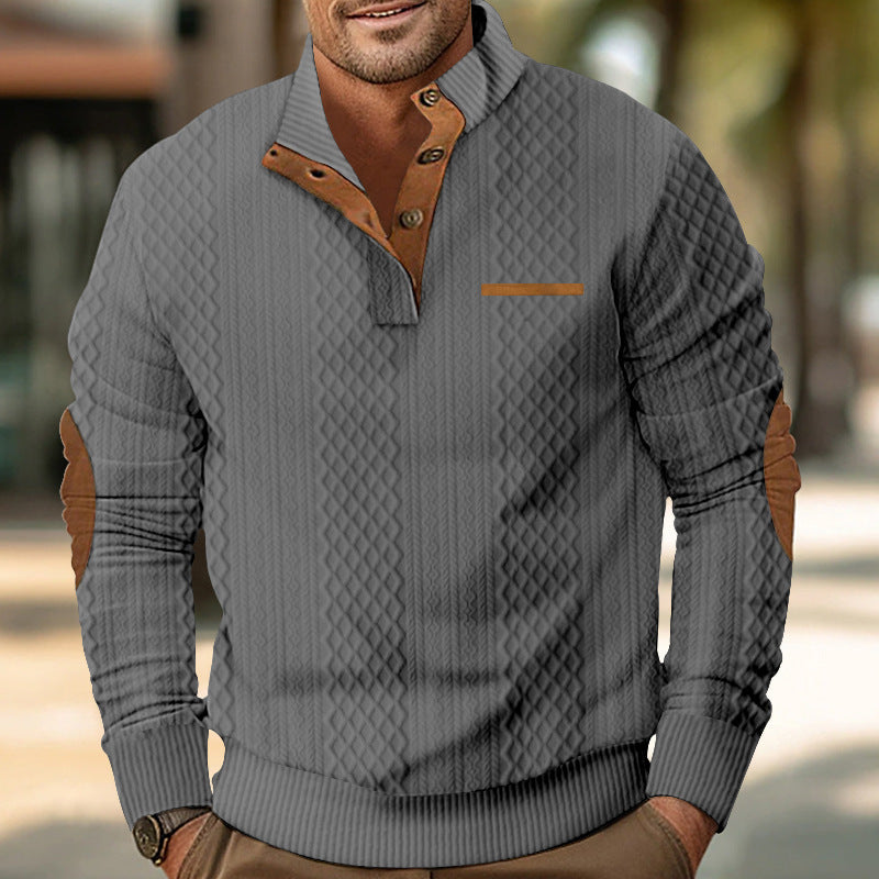 Pull homme col moderne texturé