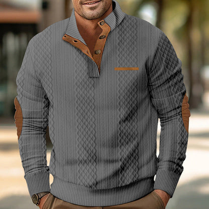 Pull homme col moderne texturé