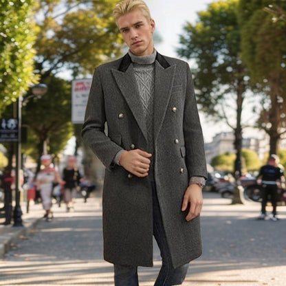 Manteau homme col velours design élégant