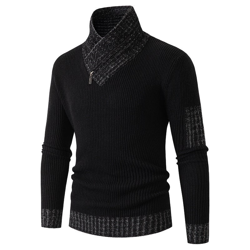 Pull homme asymétrique motif texturé