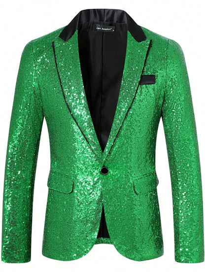Blazer Homme à Paillettes Élégant Tenue de Soirée
