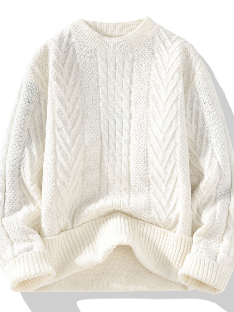 Pull Homme Maille Épaisse Décontracté Torsadée