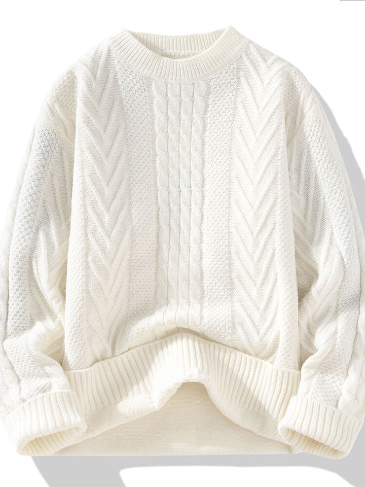 Pull Homme Maille Épaisse Décontracté Torsadée