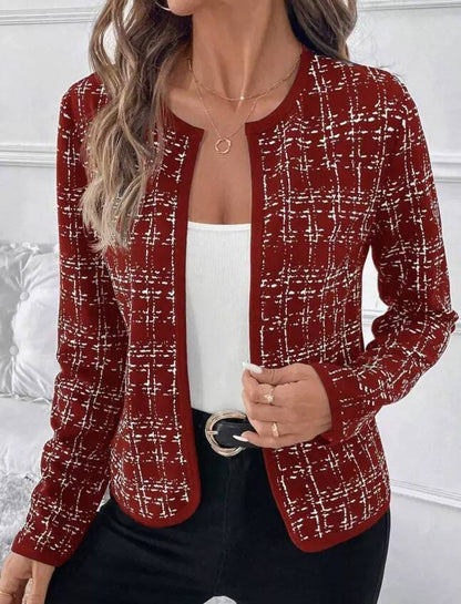 Veste blazer femme élégante avec rayures contrastées
