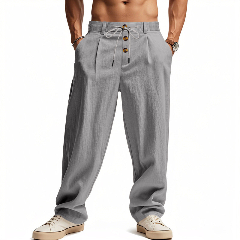 Pantalon en lin pour homme, confortable et respirant