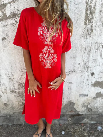 Robe d'été femme brodée élégante