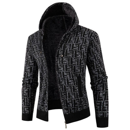 Cardigan torsadé doux pour hommes avec doublure