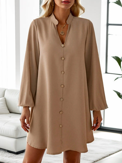 Robe courte élégante à manches bouffantes pour femmes