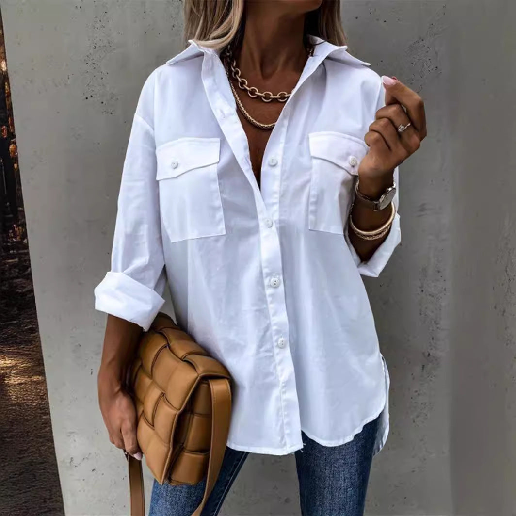 Chemisier pour femme Coupe moderne légère avec poches poitrine