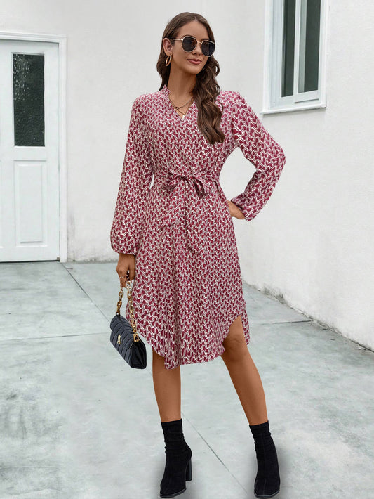 Damen Wickelkleid mit Rüschen und Bindebändern - IdealeKleiden