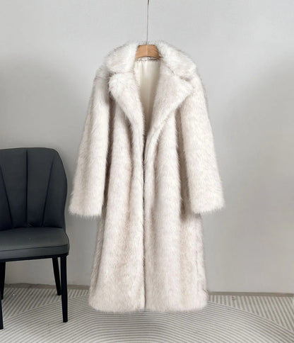 Manteau en fausse fourrure pour femme Design élégant Généreux