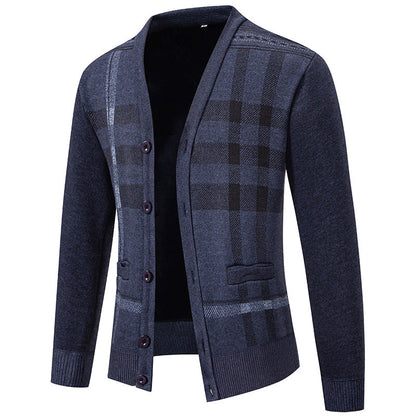 Cardigan à carreaux pour hommes Design élégant