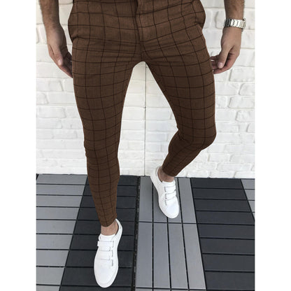Pantalon de costume homme slim carreaux moderne