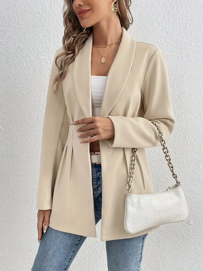 Veste Blazer Femme Élégante avec Empiècement à la Taille