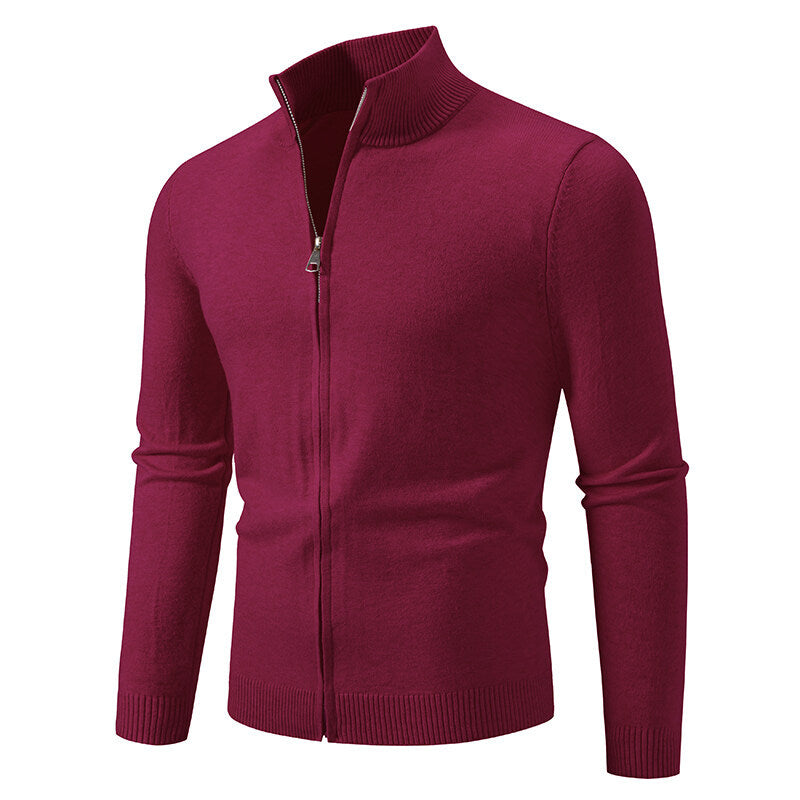 Cardigan homme moderne col montant fermeture fonctionnelle