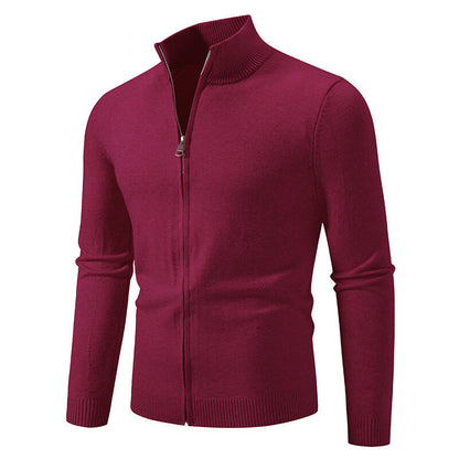Cardigan homme moderne col montant fermeture fonctionnelle