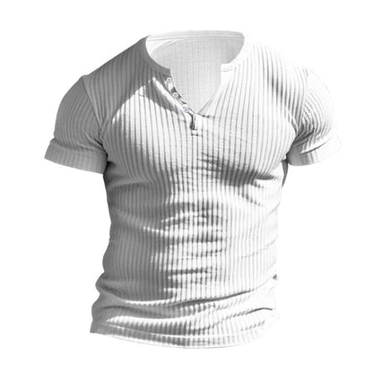 T-shirt homme à manches courtes côtelé classique