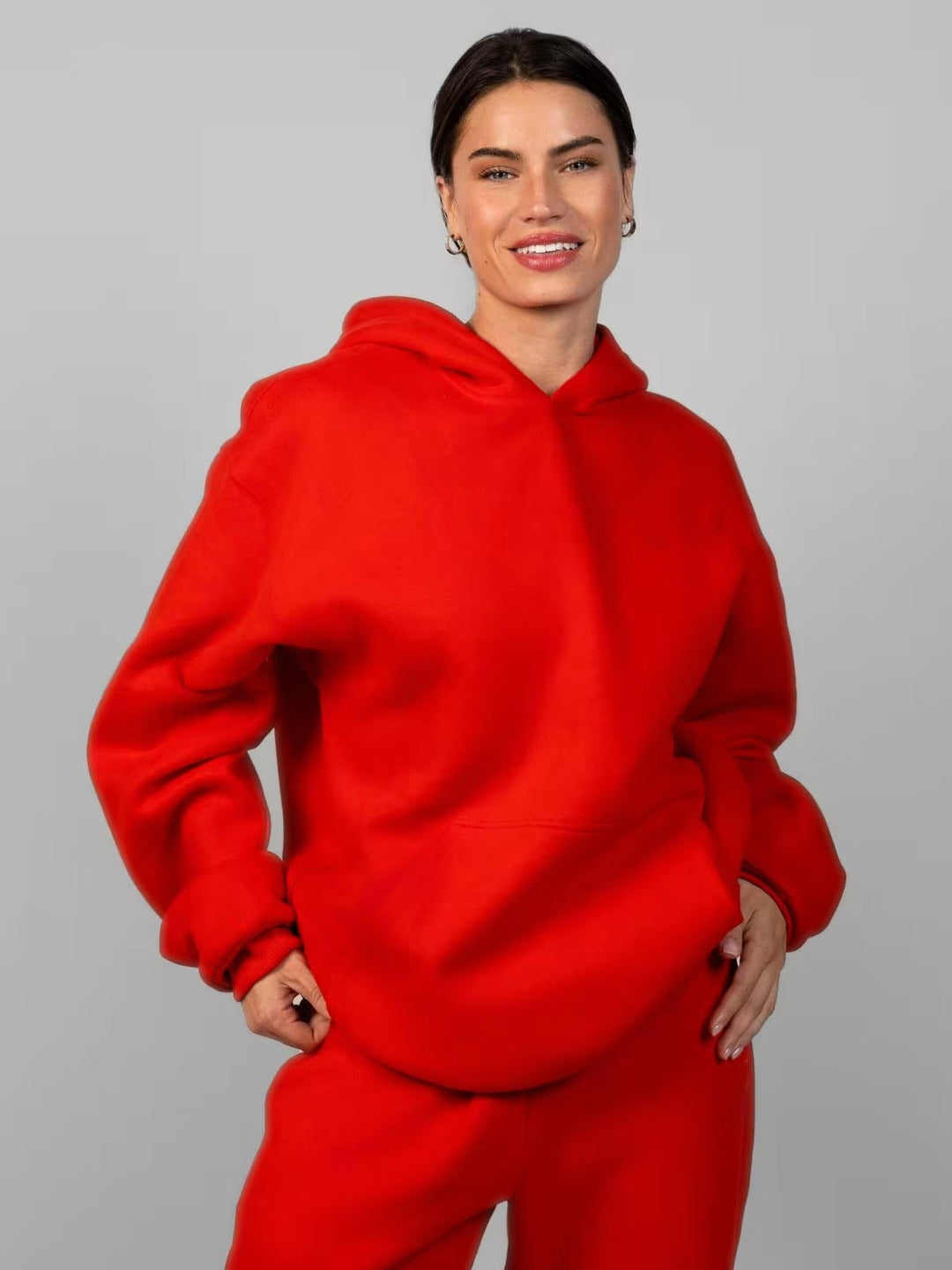 Sweat-shirt à capuche pour femme Coupe décontractée Oversize Poche kangourou