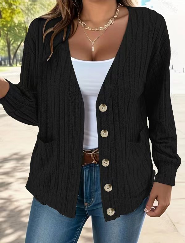 Gilet Classique Confortable Nervuré Boutonné