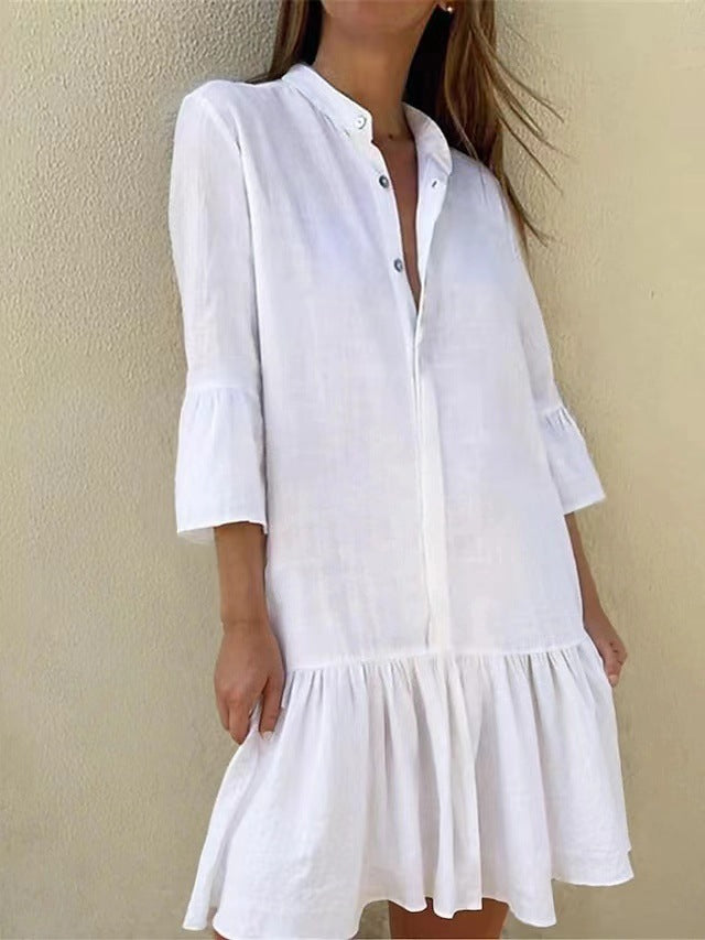Robe chemise femme Volants Chic Élégant