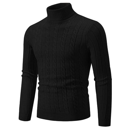 Pull en maille homme col roulé torsadé classique