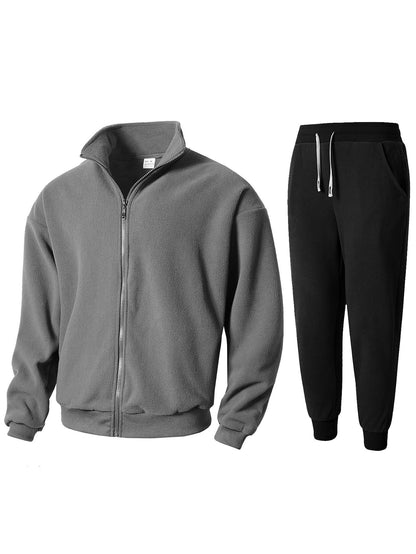 Ensemble de survêtement en polaire chaud et confortable pour hommes