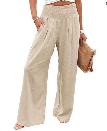 Pantalon en lin pour femme Confortable Coupe ample Type de pantalon d'été