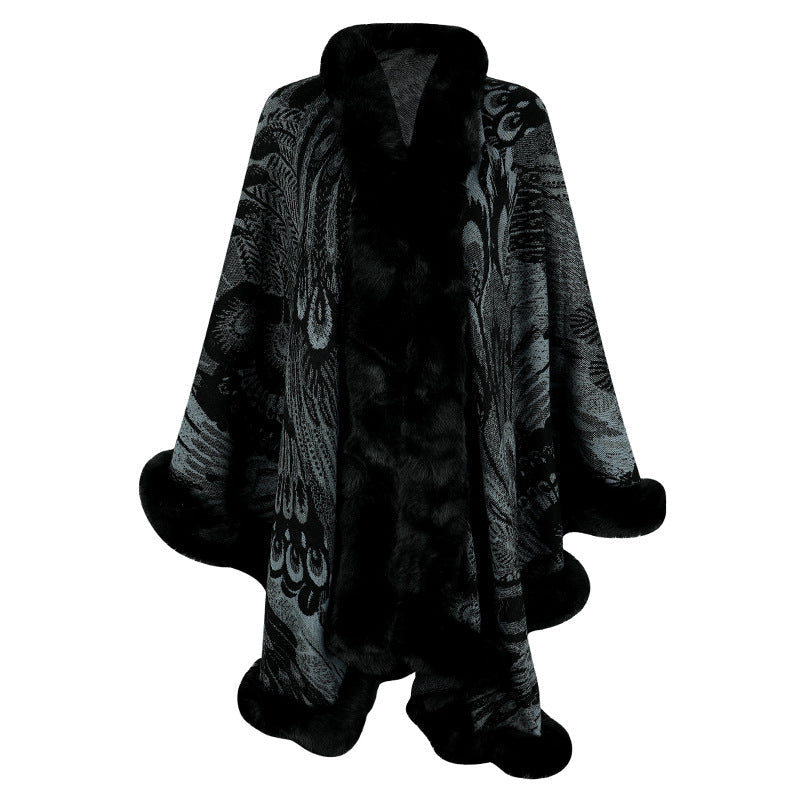 Poncho doux et chaud en polaire pour femme