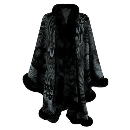Poncho doux et chaud en polaire pour femme