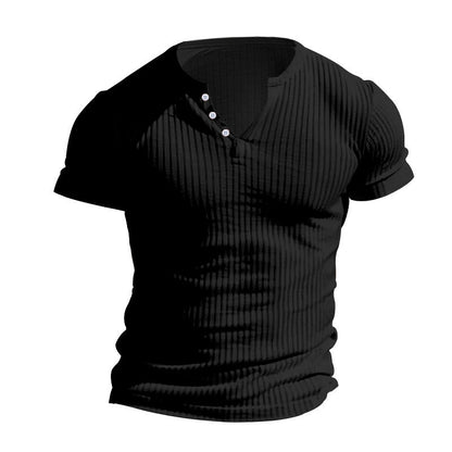 T-shirt homme à manches courtes côtelé classique