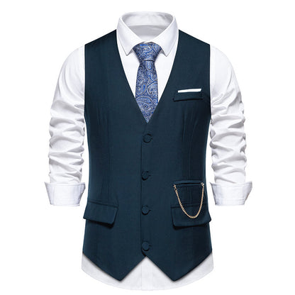 Gilet de costume élégant et moderne pour homme avec poches