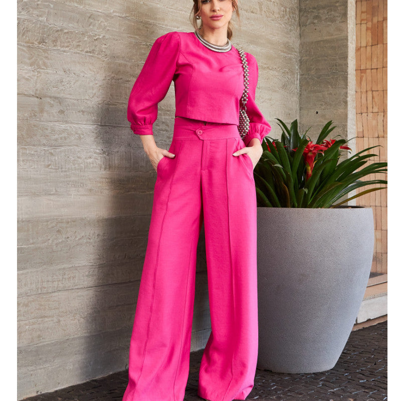 Ensemble chic deux pièces femme : Blouse et Pantalon