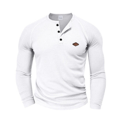 T-shirt à manches longues structuré pour homme au design moderne avec boutons