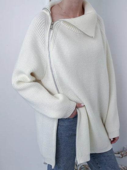 Pull-over pour femmes chaud confortable à fermeture éclair