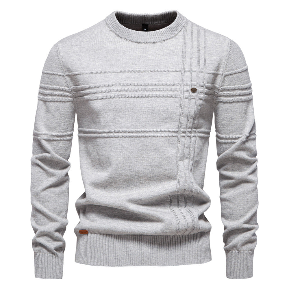 Pull en tricot pour homme, design moderne texturé, coupe confortable